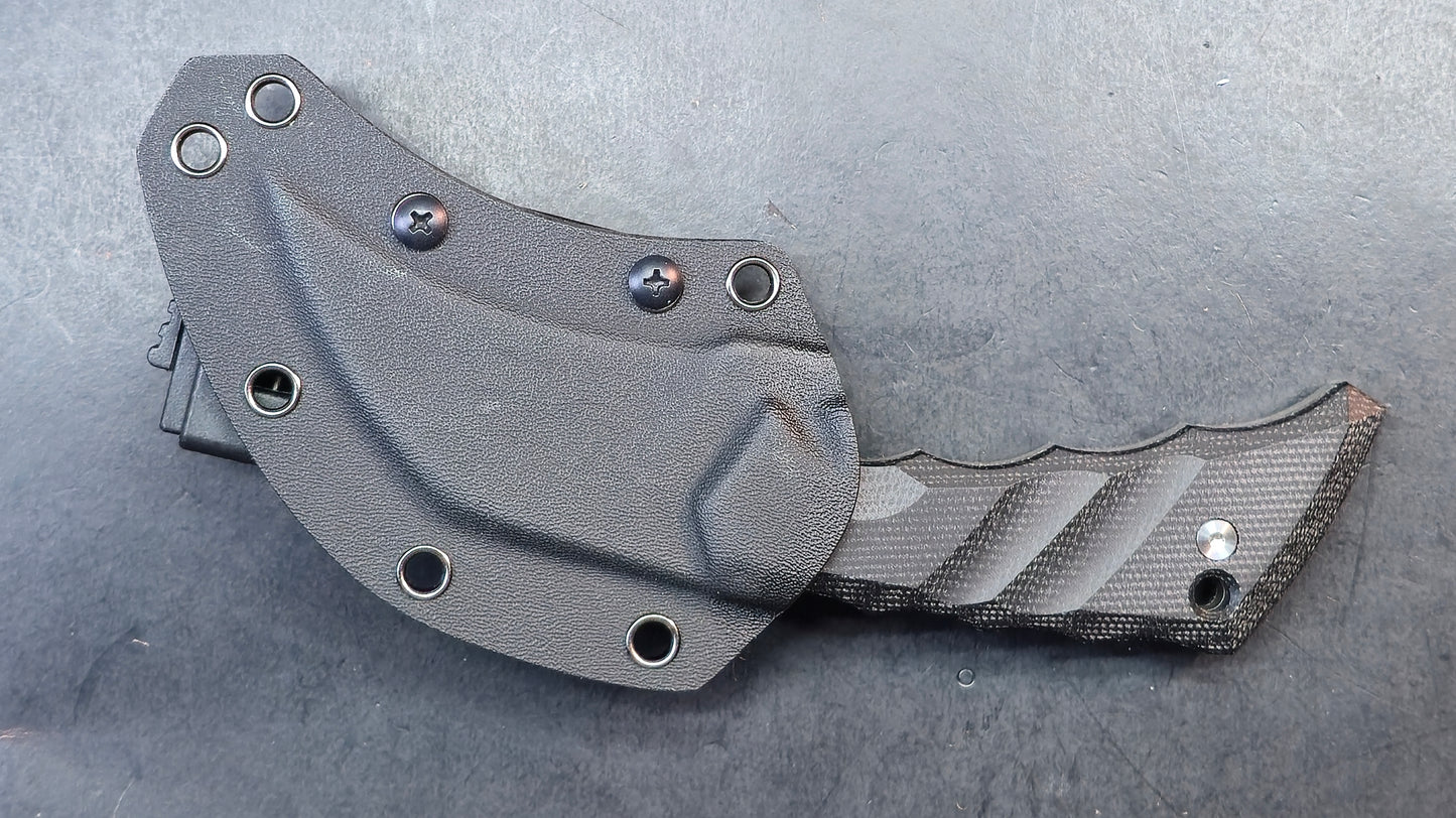 TwoSun TS618 Fixed Blade Knife Black Micarta Handle D2