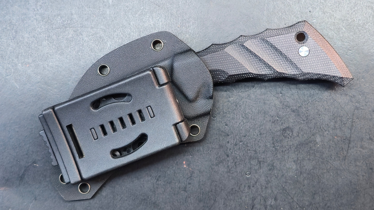 TwoSun TS618 Fixed Blade Knife Black Micarta Handle D2