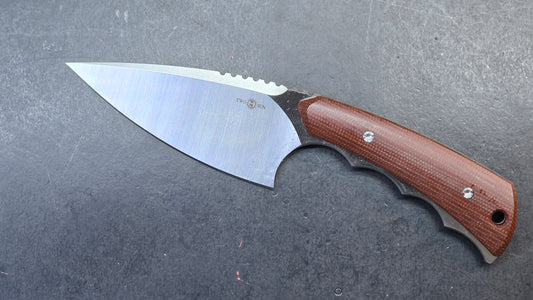 TwoSun TS607 Fixed Blade Knife Brown Micarta Handle D2