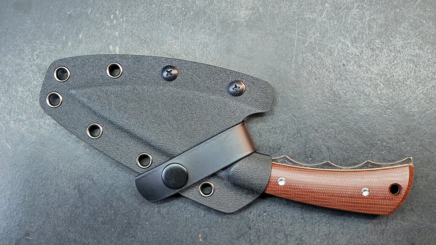 TwoSun TS607 Fixed Blade Knife Brown Micarta Handle D2
