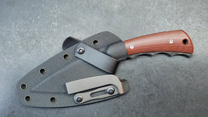TwoSun TS607 Fixed Blade Knife Brown Micarta Handle D2