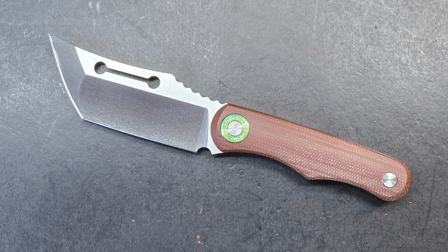 TwoSun TS534 Fixed Blade Knife Brown Micarta Handle D2