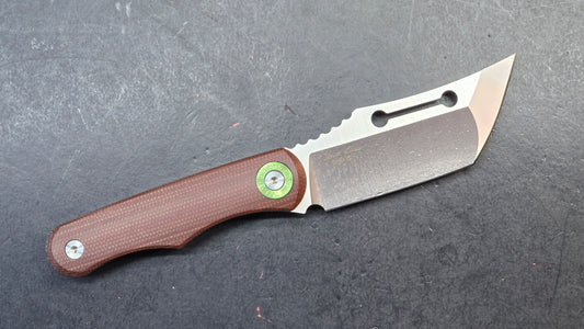 TwoSun TS534 Fixed Blade Knife Brown Micarta Handle D2