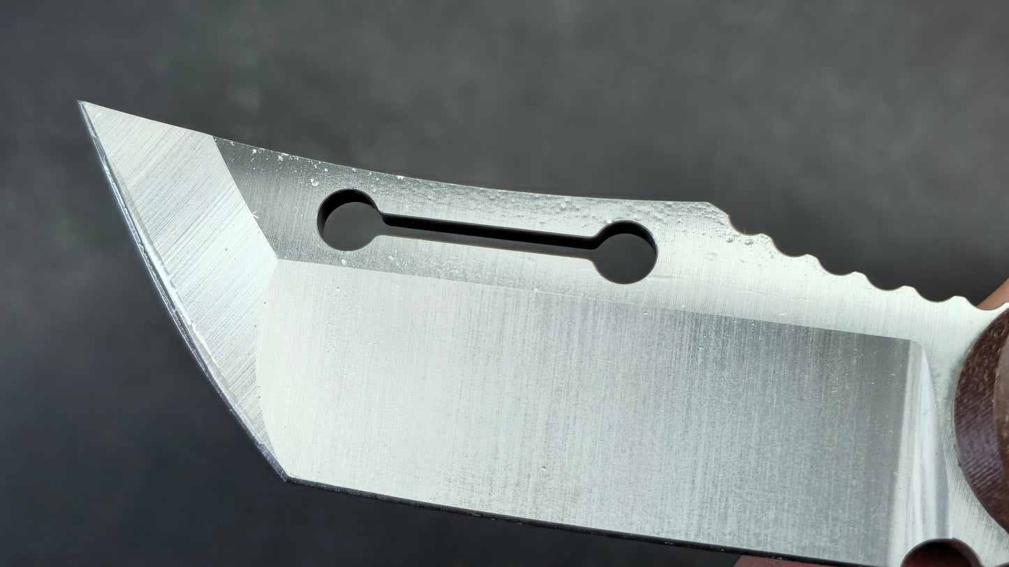 TwoSun TS534 Fixed Blade Knife Brown Micarta Handle D2