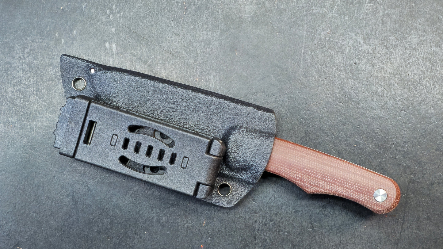 TwoSun TS534 Fixed Blade Knife Brown Micarta Handle D2