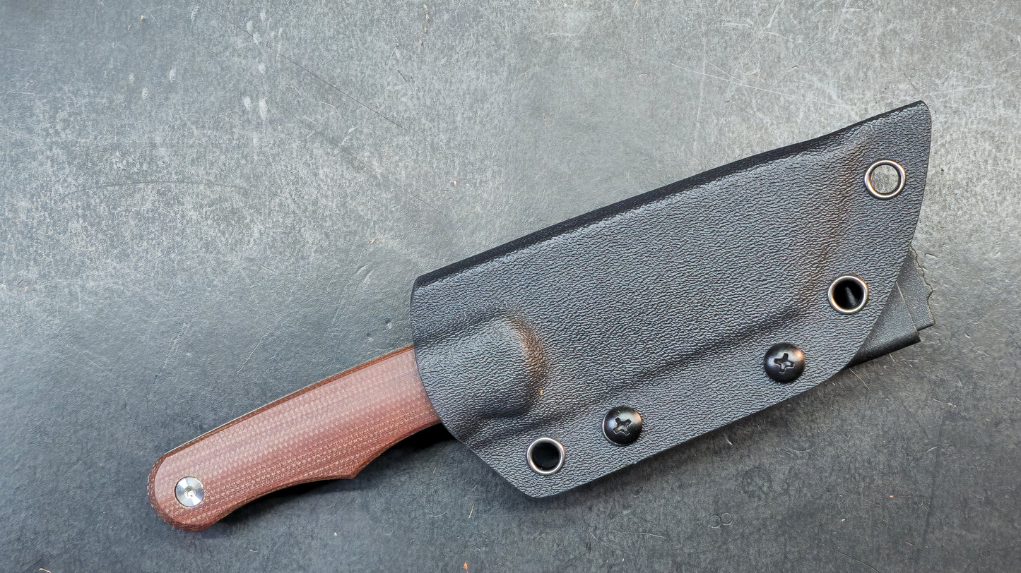 TwoSun TS534 Fixed Blade Knife Brown Micarta Handle D2