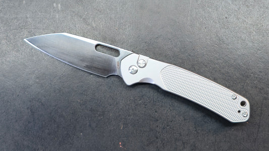 CJRB Pyrite Button Lock Knife Titanium S90V