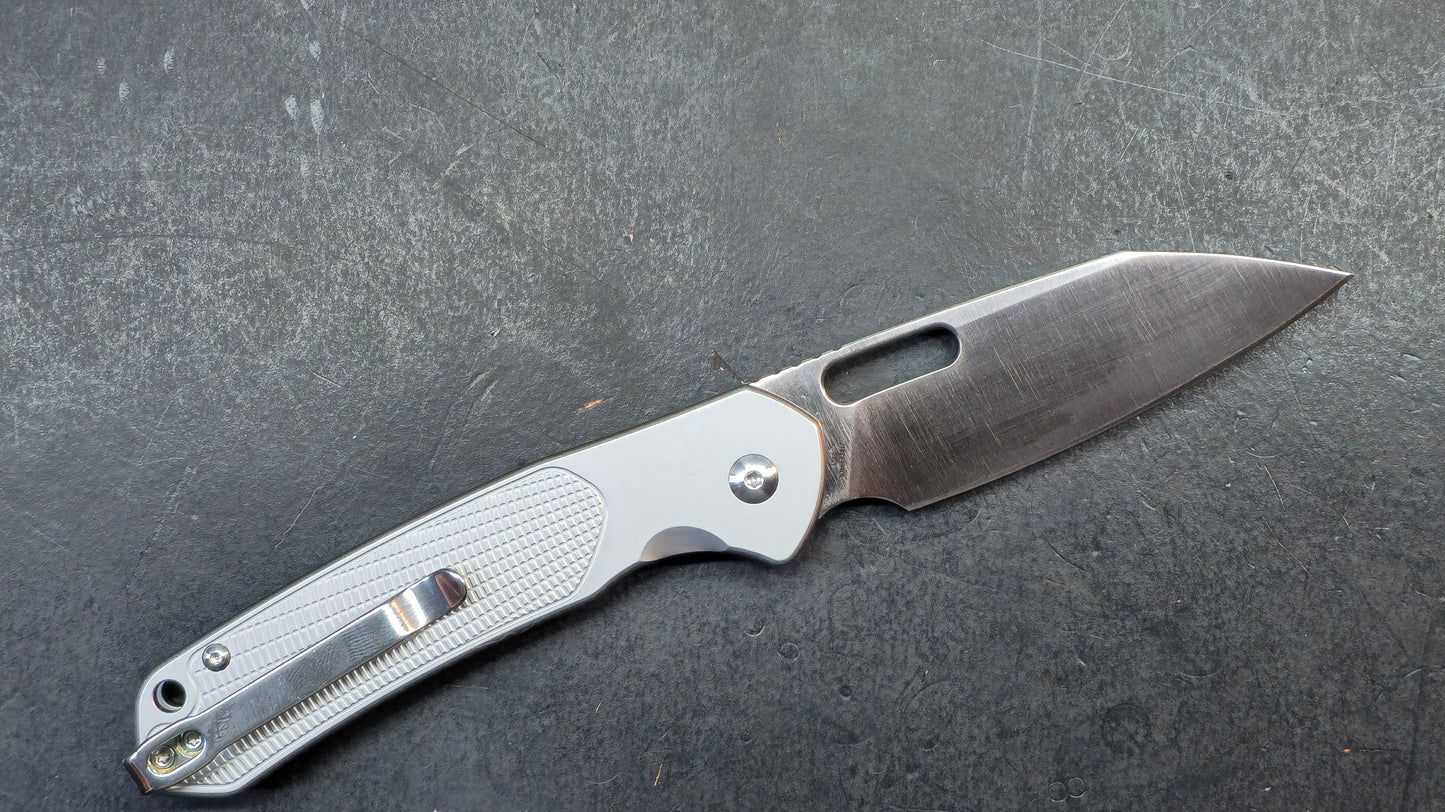 CJRB Pyrite Button Lock Knife Titanium S90V