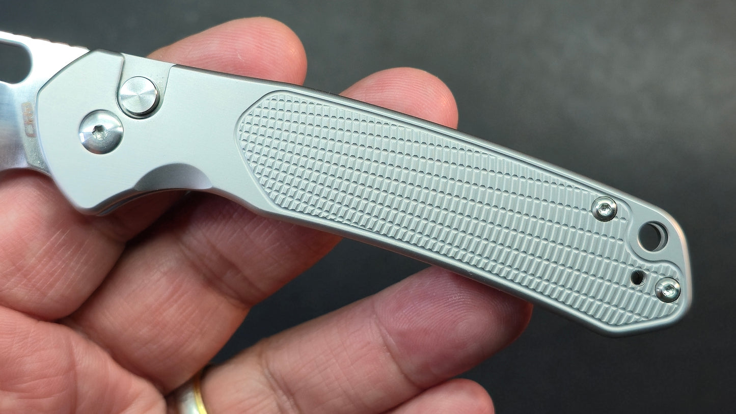 CJRB Pyrite Button Lock Knife Titanium S90V