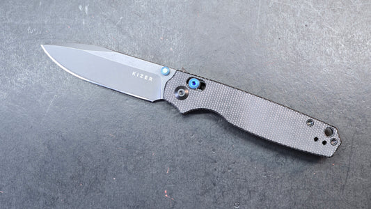 Kizer Pokiman CD Folding Knife Black Micarta Handle AEB-L