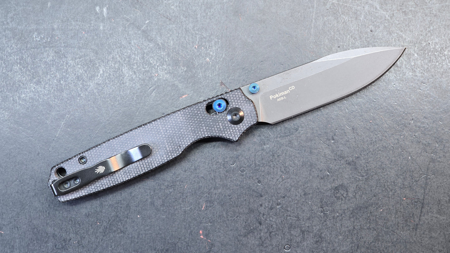 Kizer Pokiman CD Folding Knife Black Micarta Handle AEB-L