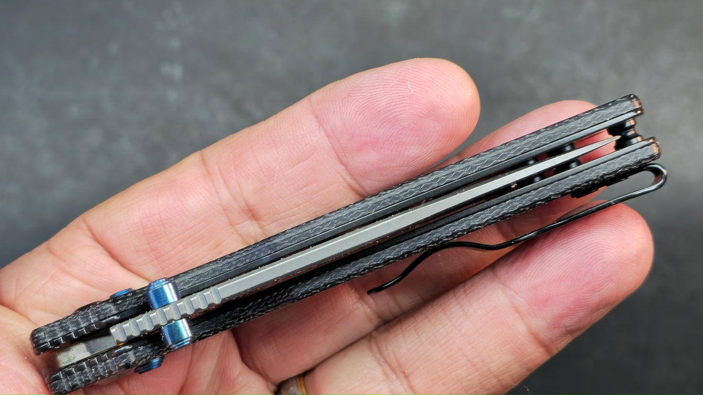 Kizer Pokiman CD Folding Knife Black Micarta Handle AEB-L