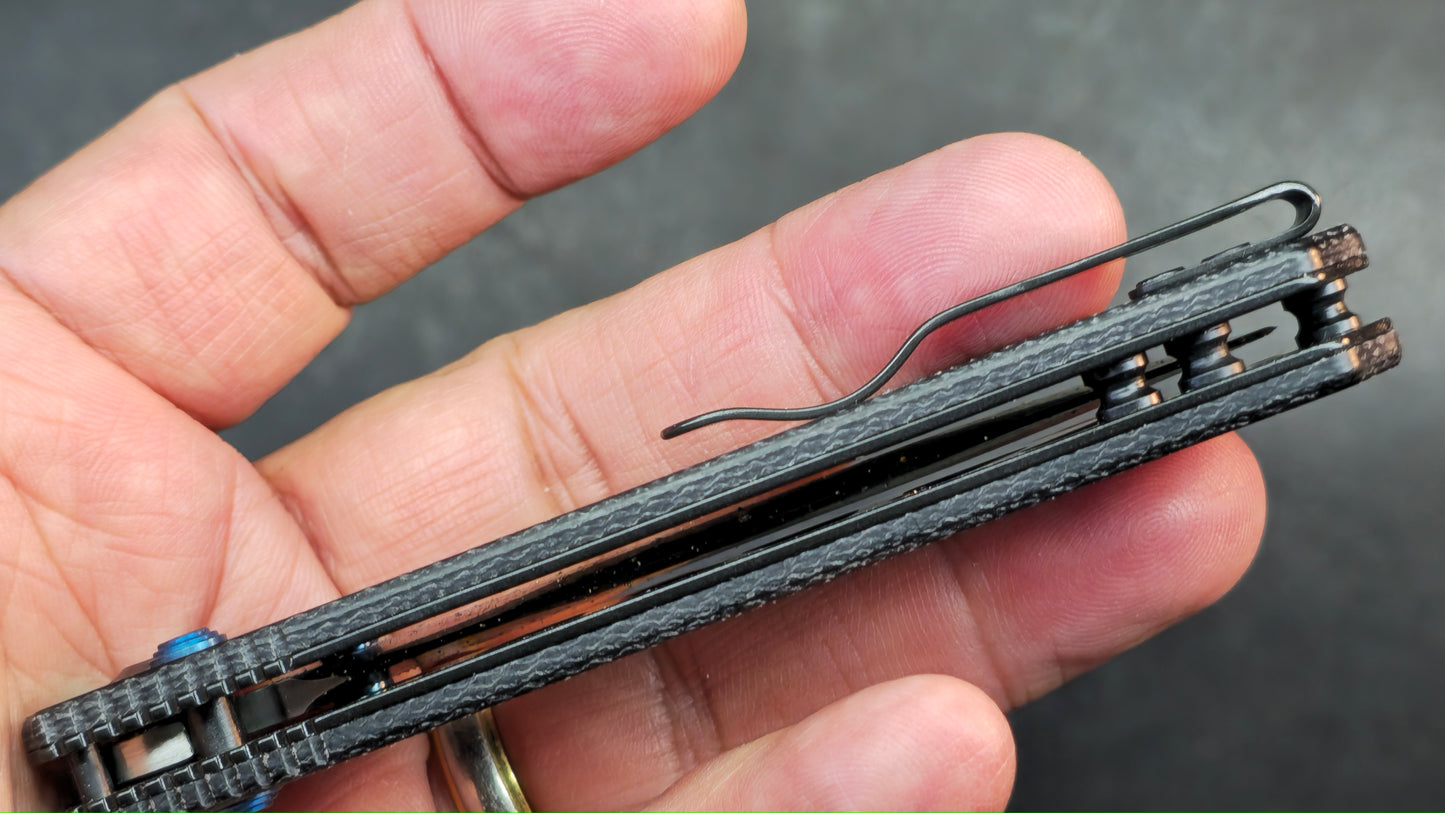 Kizer Pokiman CD Folding Knife Black Micarta Handle AEB-L