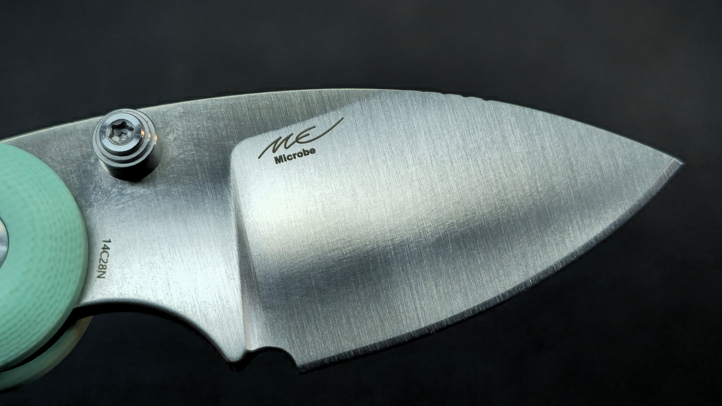 Kizer Microbe Folding Knife Green G10 Handle 14C28N