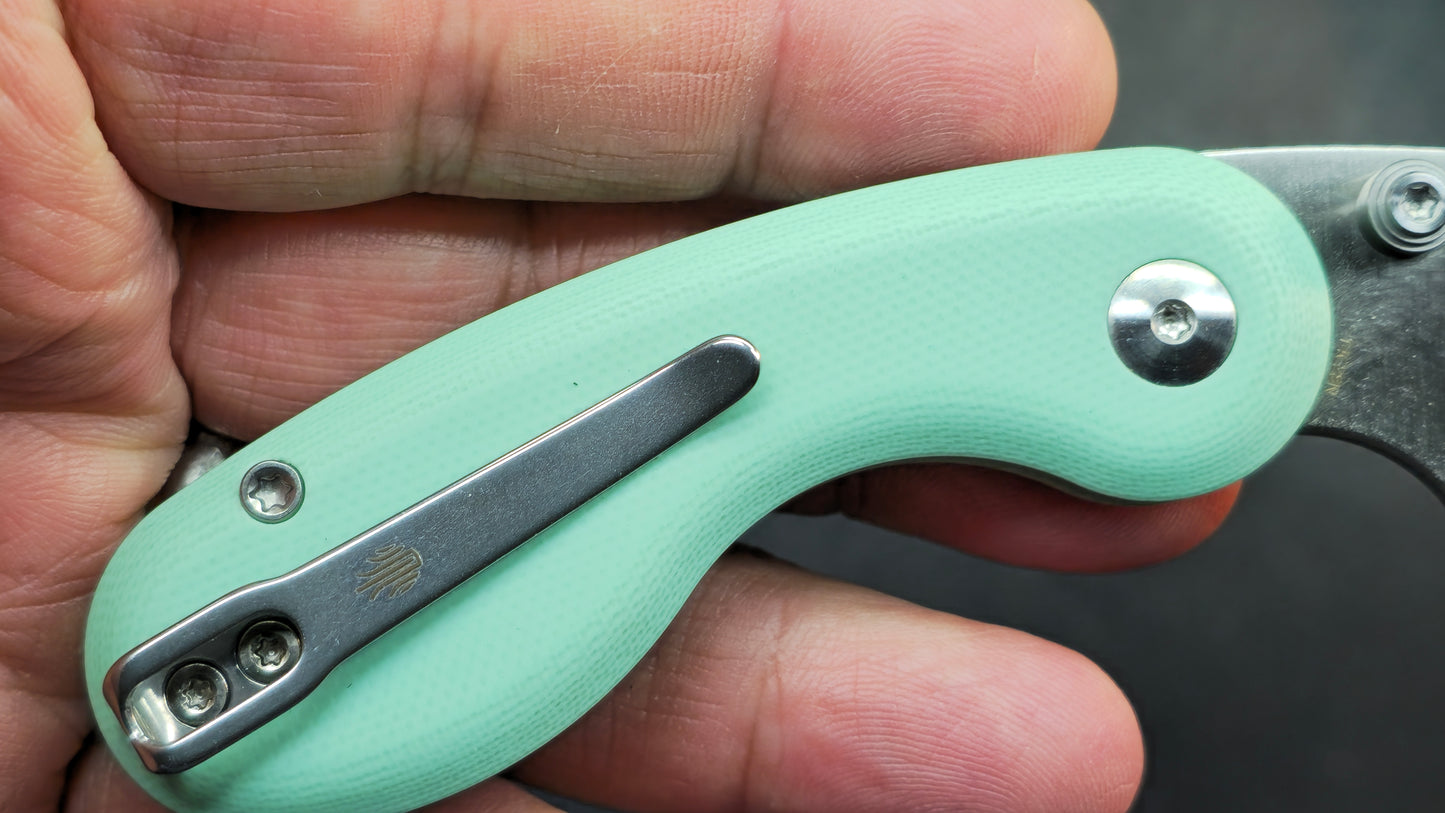 Kizer Microbe Folding Knife Green G10 Handle 14C28N