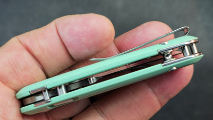 Kizer Microbe Folding Knife Green G10 Handle 14C28N
