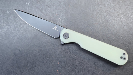 Bestechman Flick Folding Knife Jade G10 Handle D2