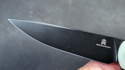 Bestechman Flick Folding Knife Jade G10 Handle D2