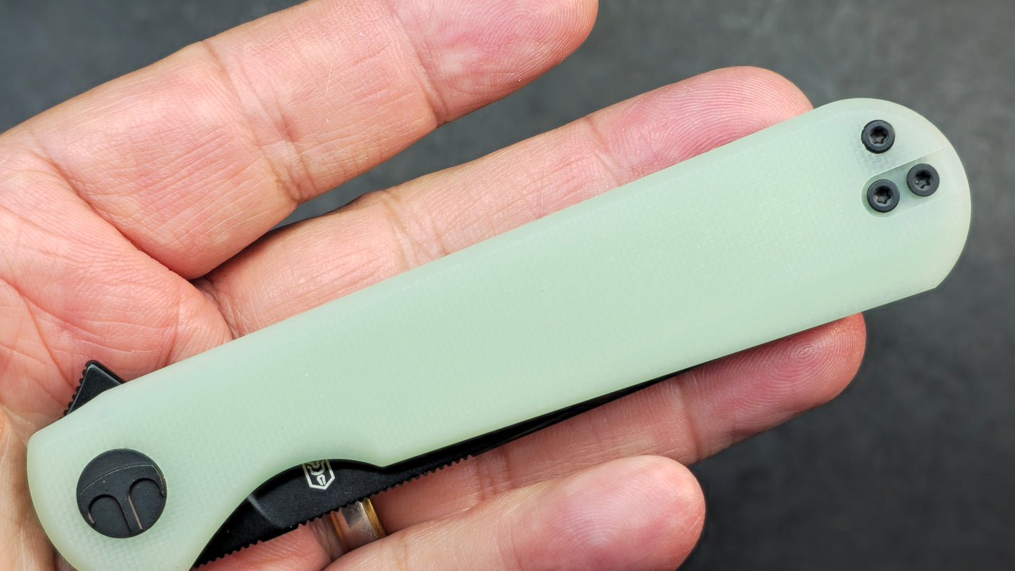 Bestechman Flick Folding Knife Jade G10 Handle D2