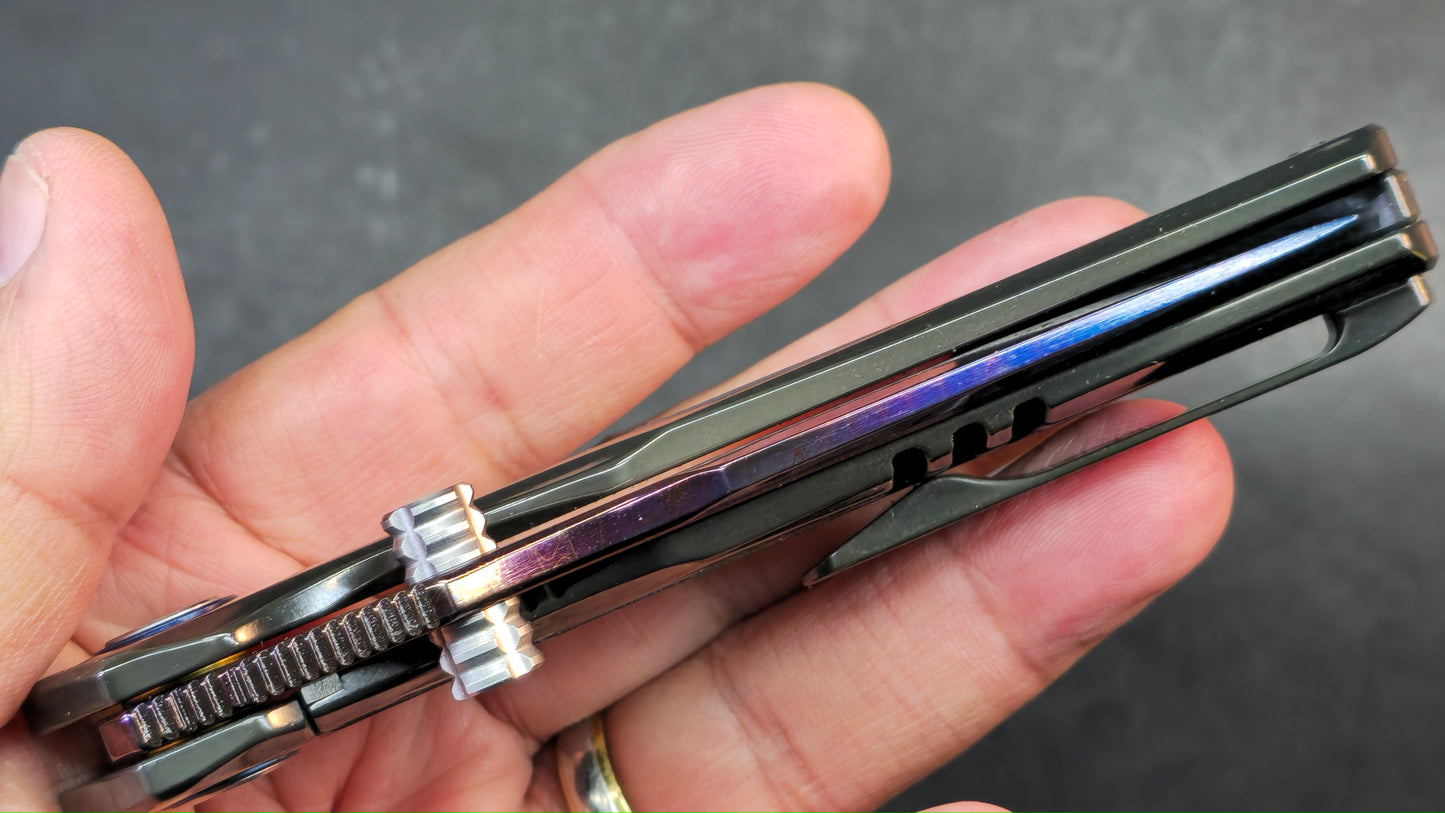 SixLeaf SL-93 7/10 Zirconium Handle, Dragon Scale Damascus Blade