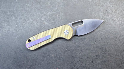 SixLeaf SL-92 Mini Micro Button Lock Purple/Gold/Black Titanium 14C28N (SALE price in cart)