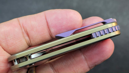 SixLeaf SL-92 Mini Micro Button Lock Purple/Gold/Black Titanium 14C28N (SALE price in cart)