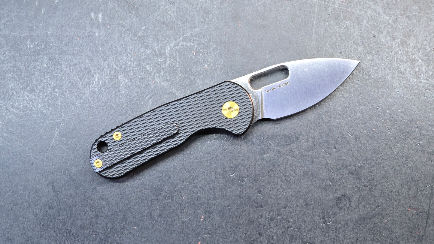 SixLeaf SL-92 Button Lock Purple/Yellow/Black Titanium 14C28N