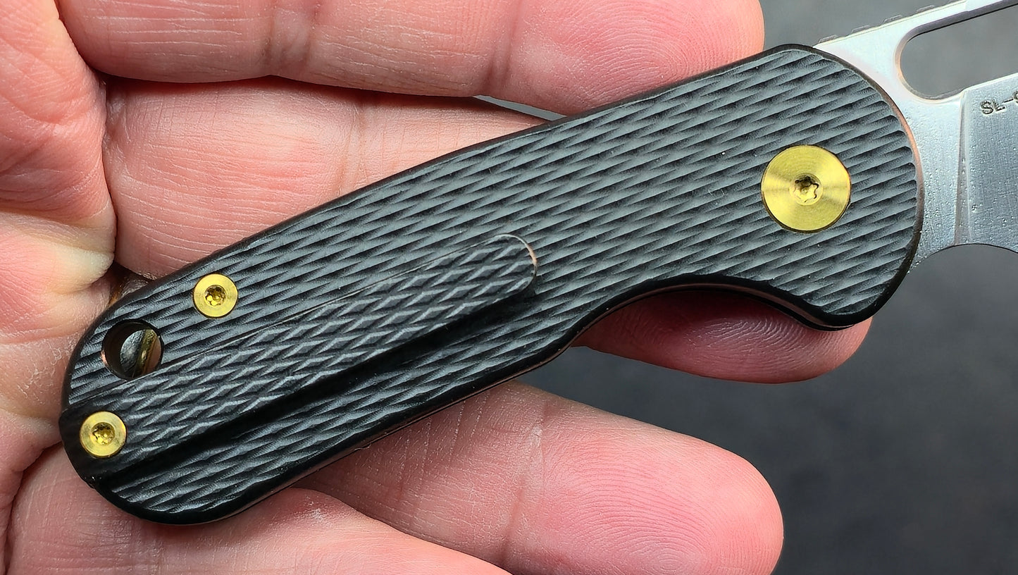 SixLeaf SL-92 Button Lock Purple/Yellow/Black Titanium 14C28N