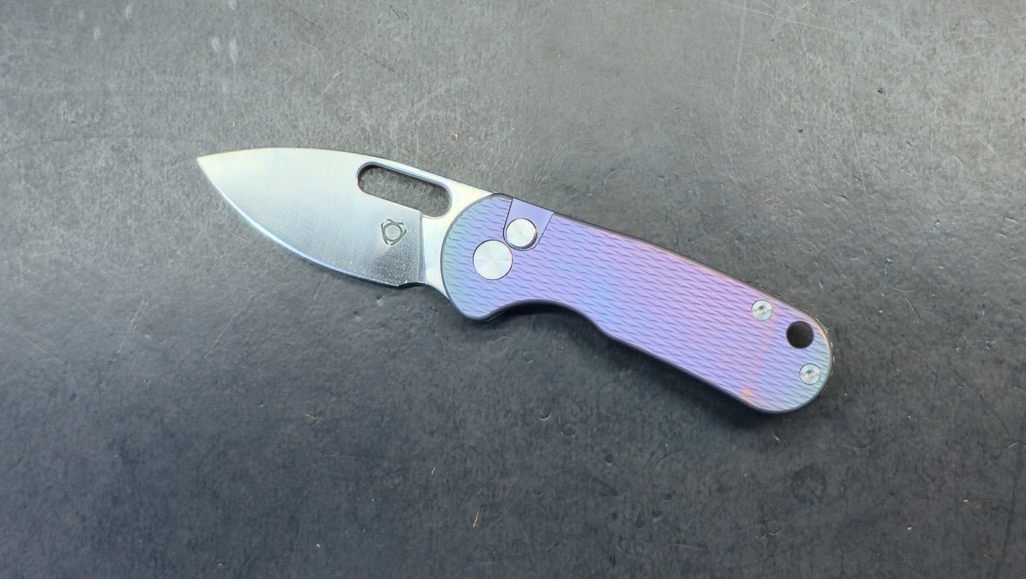 SixLeaf SL-92 Button Lock Purple/Yellow/Black Titanium 14C28N