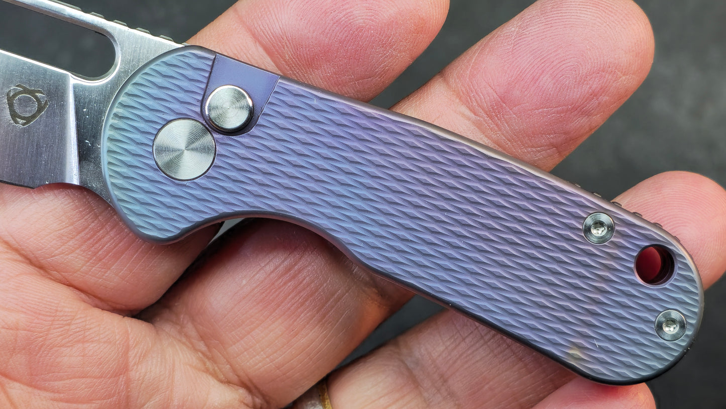 SixLeaf SL-92 Button Lock Purple/Yellow/Black Titanium 14C28N