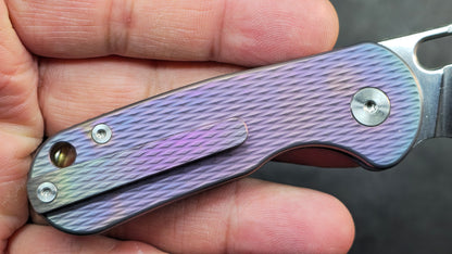 SixLeaf SL-92 Mini Micro Button Lock Purple/Gold/Black Titanium 14C28N (SALE price in cart)