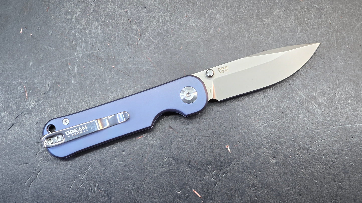 DREAMTECH Button liner lock system Titanium Handle VG10 Blade