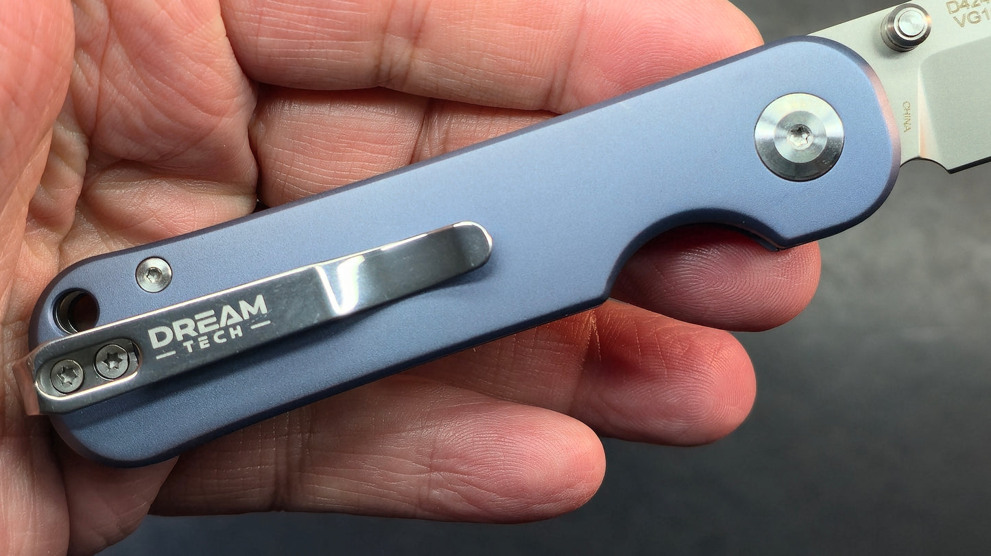 DREAMTECH Button liner lock system Titanium Handle VG10 Blade