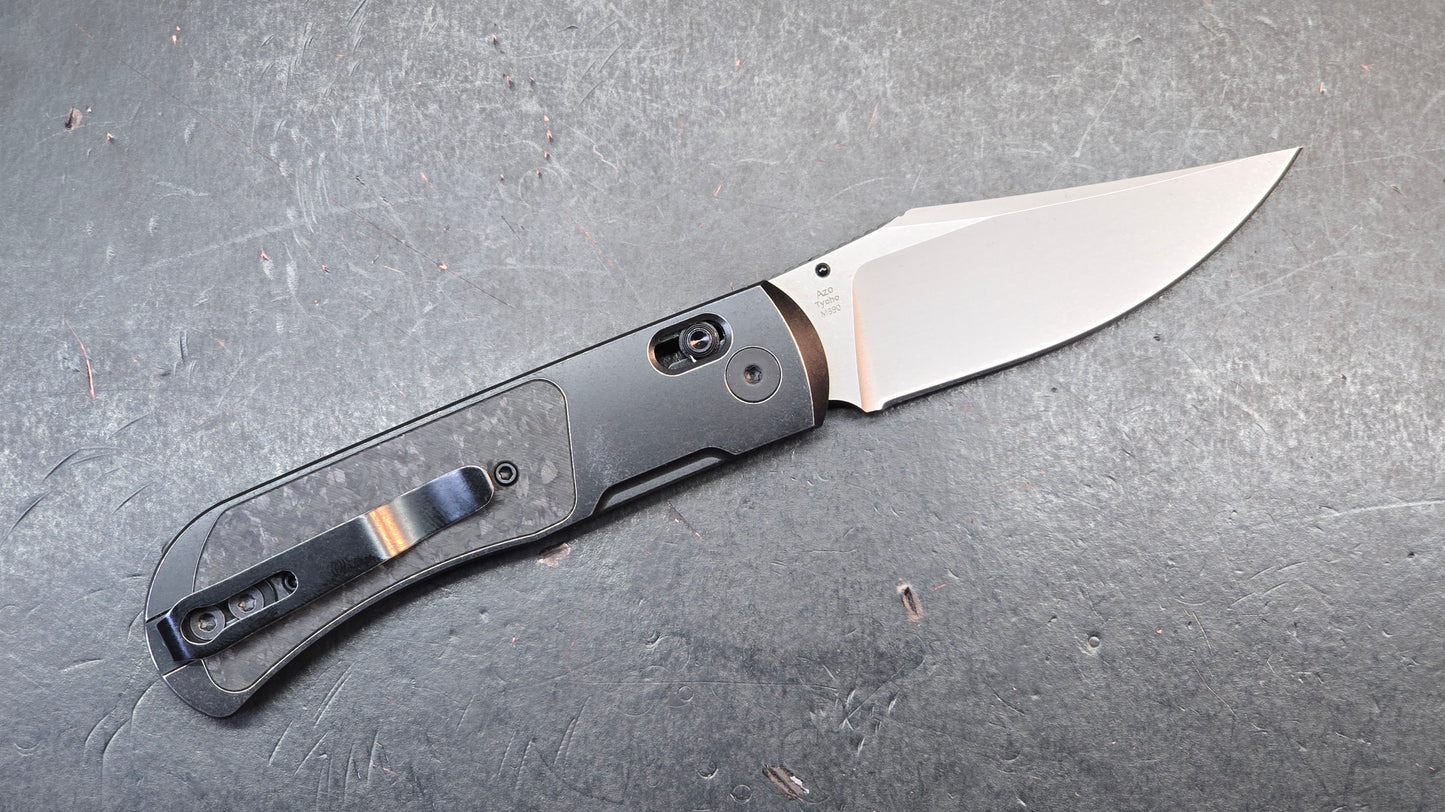 Kizer Tycho Folding Knife Titanium/Carbon Fiber Handle M390