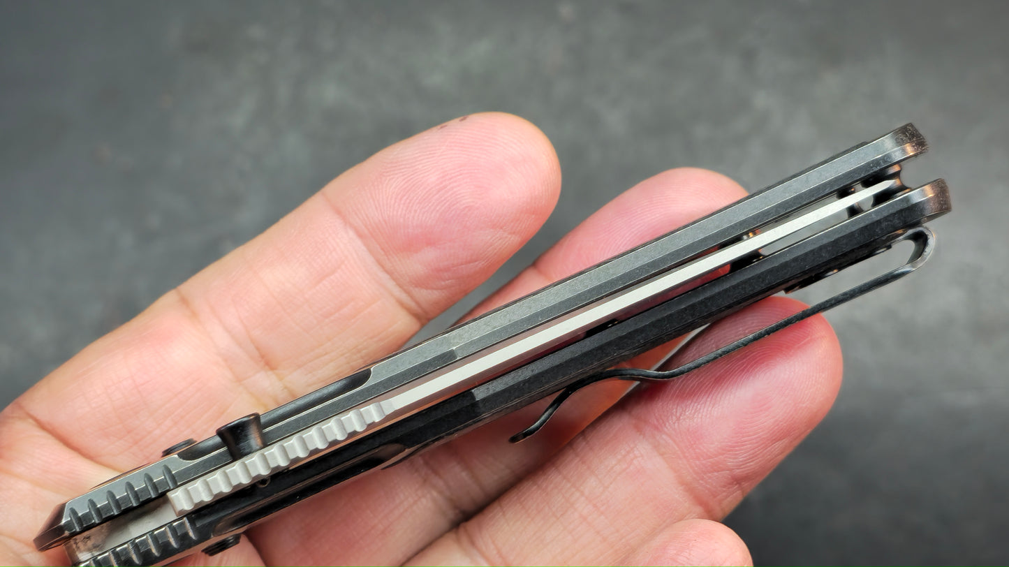 Kizer Tycho Folding Knife Titanium/Carbon Fiber Handle M390