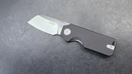 Kubey Boxer Folding Knife Black G10 Handle 14C28N