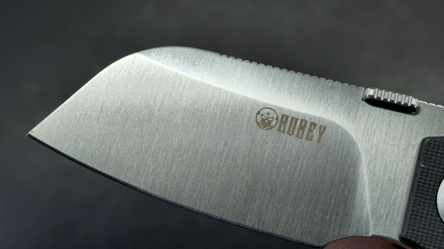 Kubey Boxer Folding Knife Black G10 Handle 14C28N