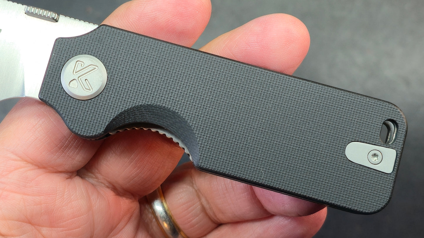 Kubey Boxer Folding Knife Black G10 Handle 14C28N
