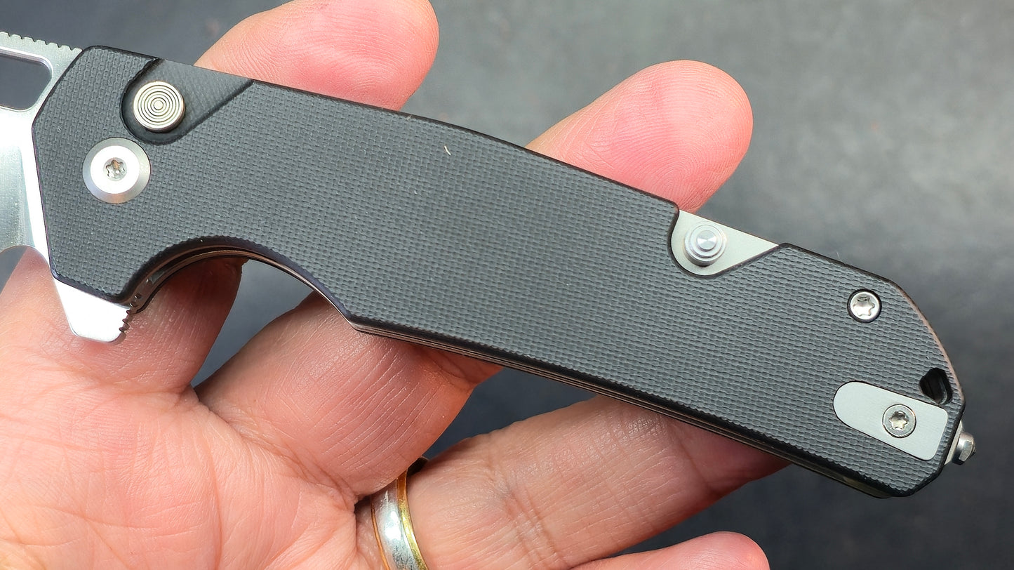 Kubey 10-8 Folding Knife Black G10 Handle 14C28N