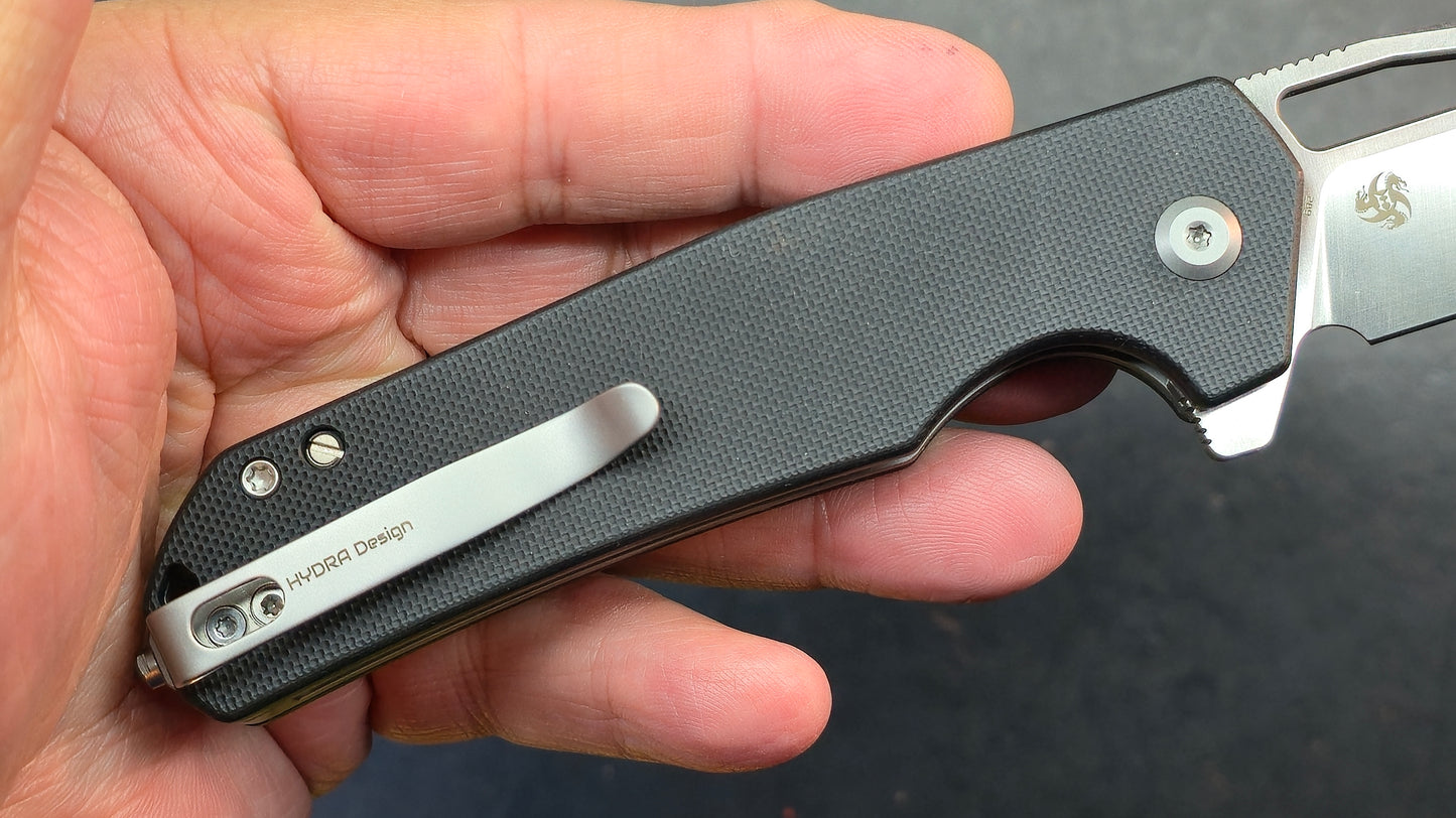Kubey 10-8 Folding Knife Black G10 Handle 14C28N