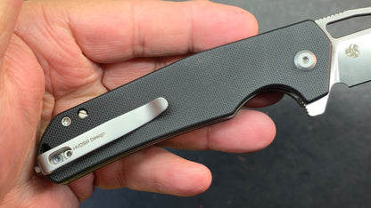 Kubey 10-8 Folding Knife Black G10 Handle 14C28N