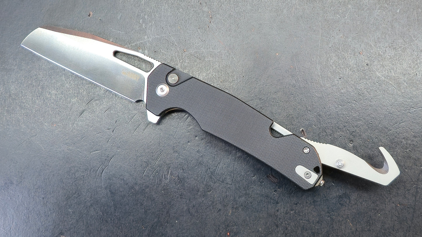 Kubey 10-8 Folding Knife Black G10 Handle 14C28N