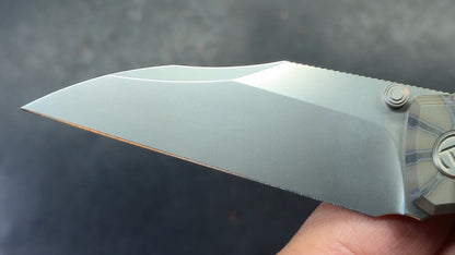 KB Mantra Folding Knife Flame Ano Titanium Handle M390