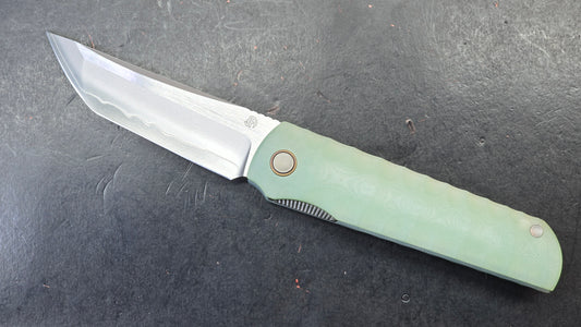 North Mountain Kickstop Chop Black / Jade G10 Handle SLD-Magic Tanto