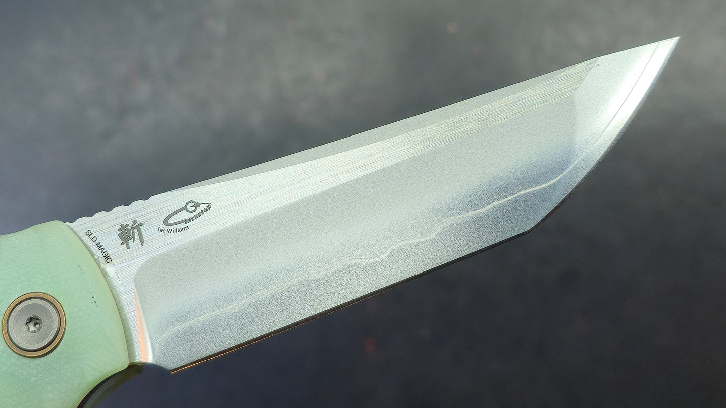 North Mountain Kickstop Chop Black / Jade / Snake G10 Handle SLD-Magic Tanto
