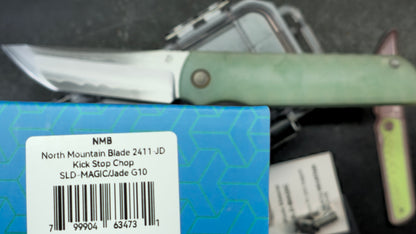 North Mountain Kickstop Chop Black / Jade / Snake G10 Handle SLD-Magic Tanto