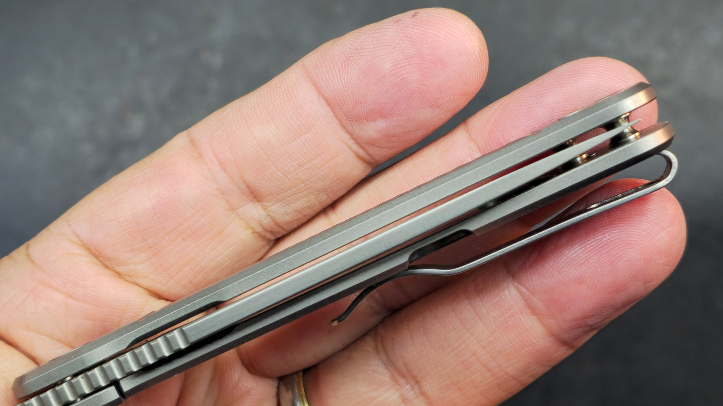 DREAMTECH Folding Pocket Knife Titanium Handle D2 Blade