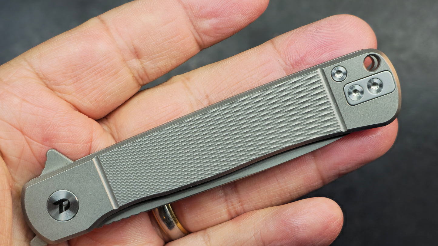 DREAMTECH Folding Pocket Knife Titanium Handle D2 Blade