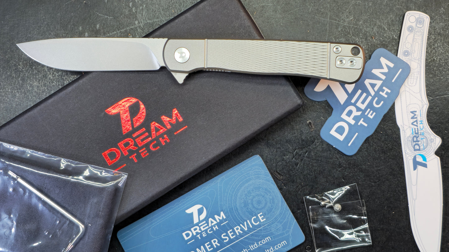 DREAMTECH Folding Pocket Knife Titanium Handle D2 Blade
