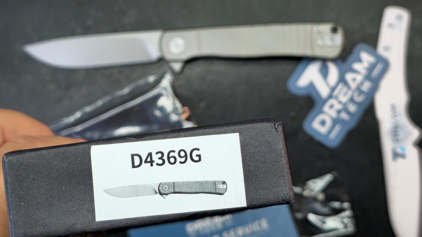 DREAMTECH Folding Pocket Knife Titanium Handle D2 Blade